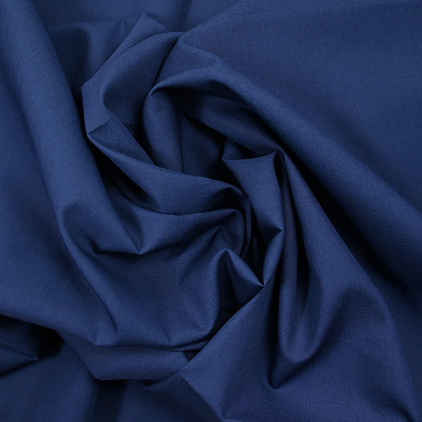 Popeline de coton bleu marine