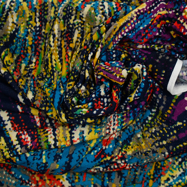 Maille fine polyester Artifices fond marine