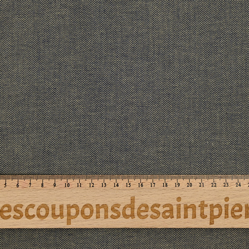 Tissu tailleur Léa chevron écru et marine