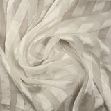 Crinkle silk chiffon with satin bands 23mm ivory