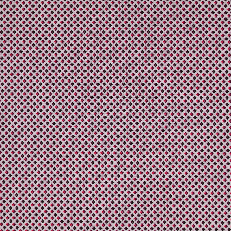 Coton imprimé petits éléments rose fond blanc