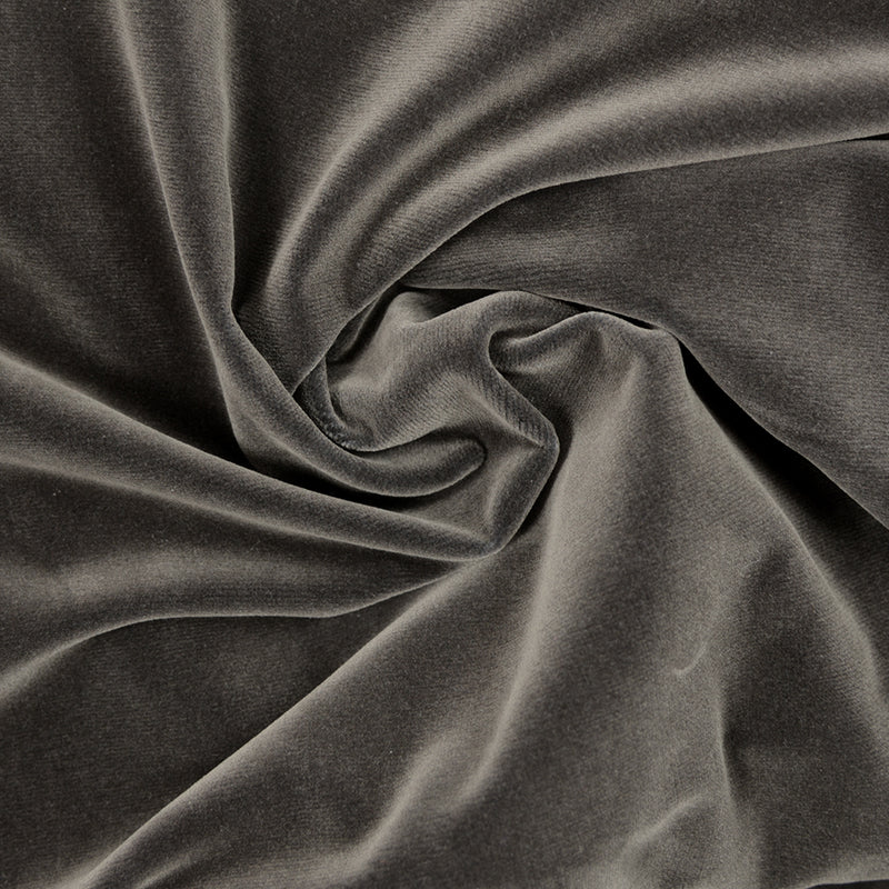 Velours de coton ras gris souris