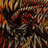 Maille ajourée tricotée motif losange de feu beige et marron