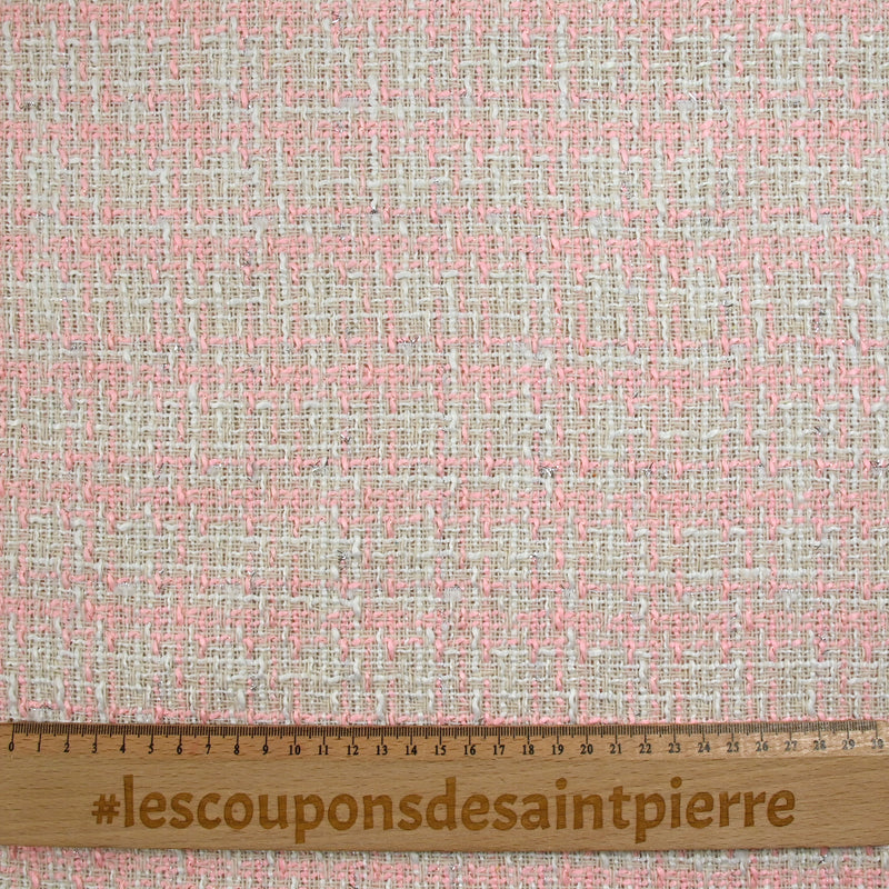 Tweed de poliéster rosa margaret margaret