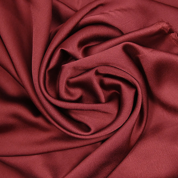 Crêpe satin de polyester rouge bordeaux