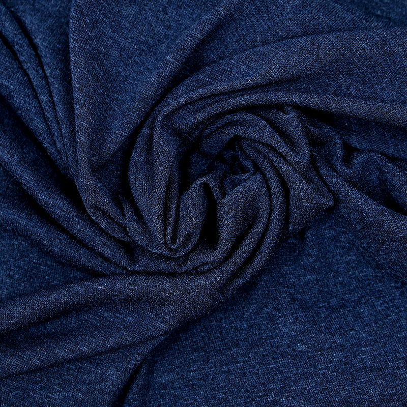 Maille fine polyester bleu jean
