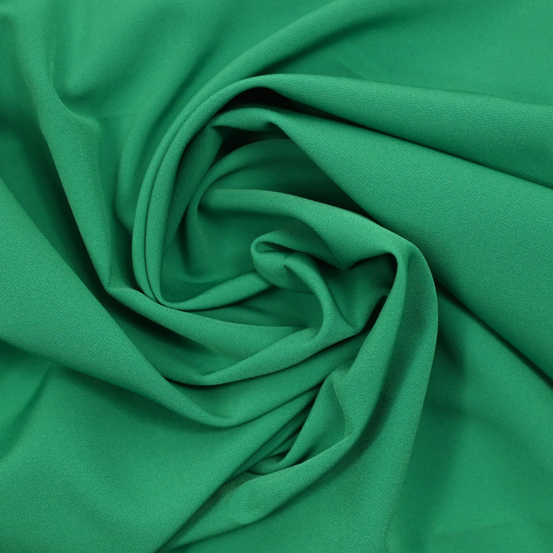 Crêpe polyester élasthanne Fumiko vert synthétique