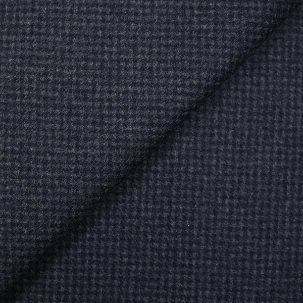 Laine mélangée pied de puce bleu marine et gris