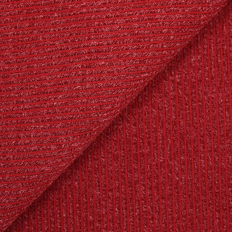 Maille Bianca côtelée rouge