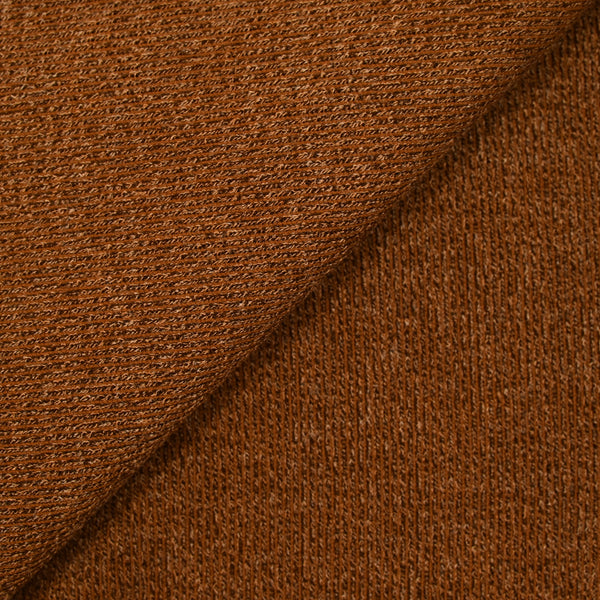 Maille polyester côtelée brun rouille