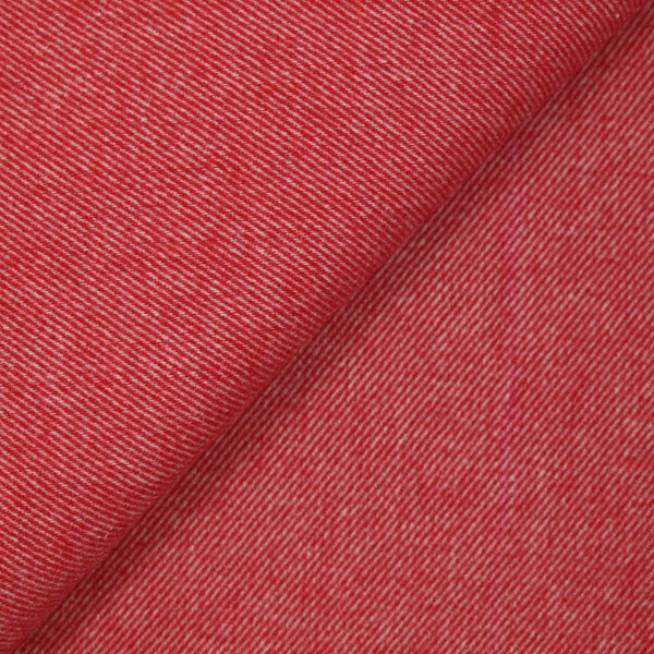 Sergé de laine mélangée rouge et blanc