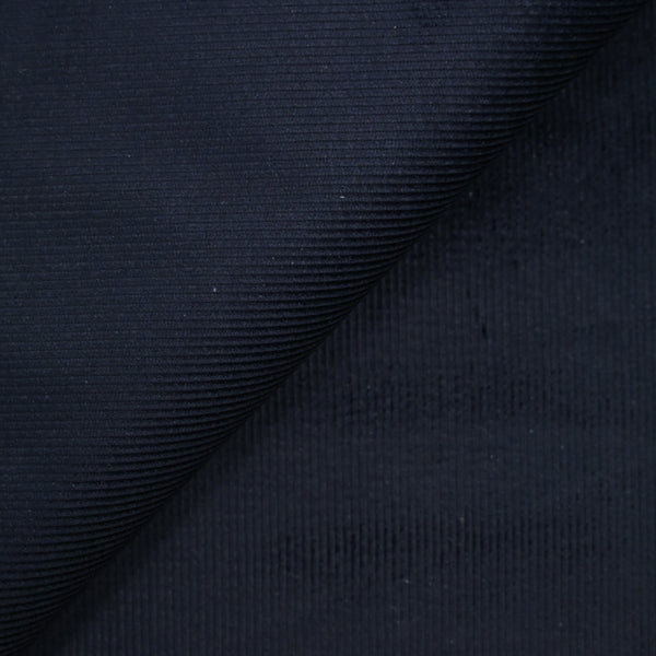 Velours côtelé de coton 2mm bleu nuit intense