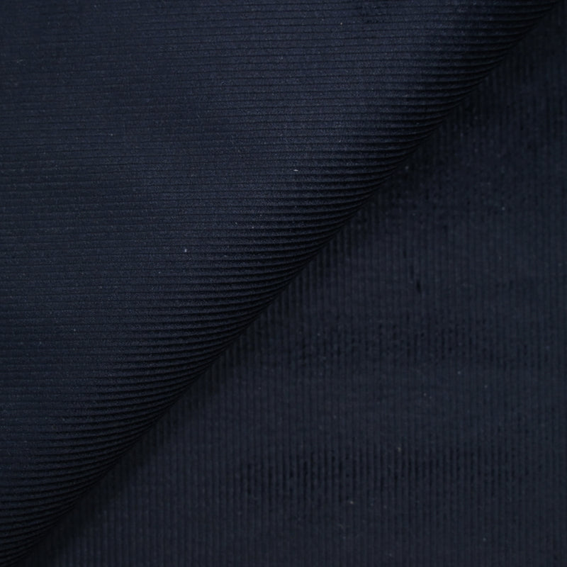 Velours côtelé de coton 2mm bleu nuit intense