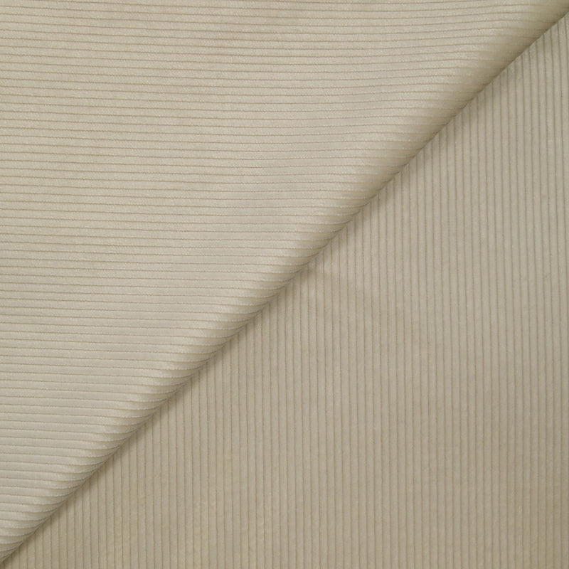 Velours côtelé de coton 3mm blanc ivoire