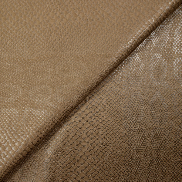Velours polyester effet serpent fond marron