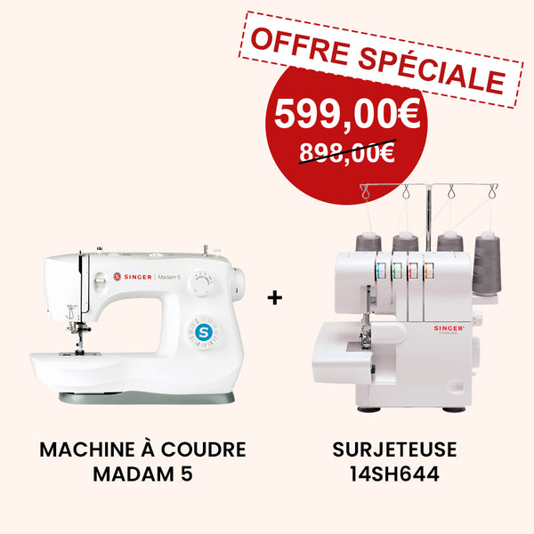 Machine à coudre Singer Madam 5 et Surjeteuse 14SH644