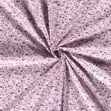 Coton imprimé Séville rose fond blanc cassé