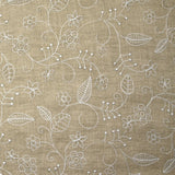 Twill de polyester brodé Solène fond beige