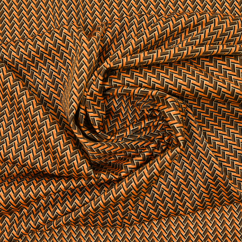 Jersey polyester Metropolis marron et orange