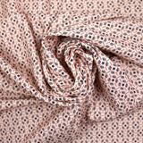 Crépon imprimé étoile marine fond rose chair
