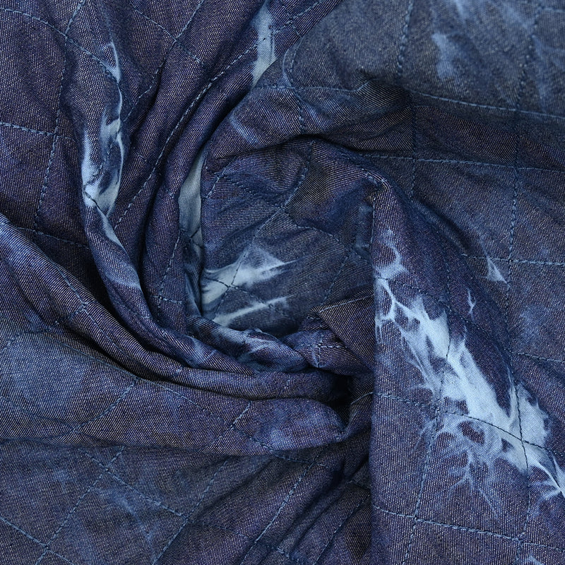 Chambray matelassé imprimé tie and dye