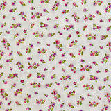 Printed viscose rosy field white background