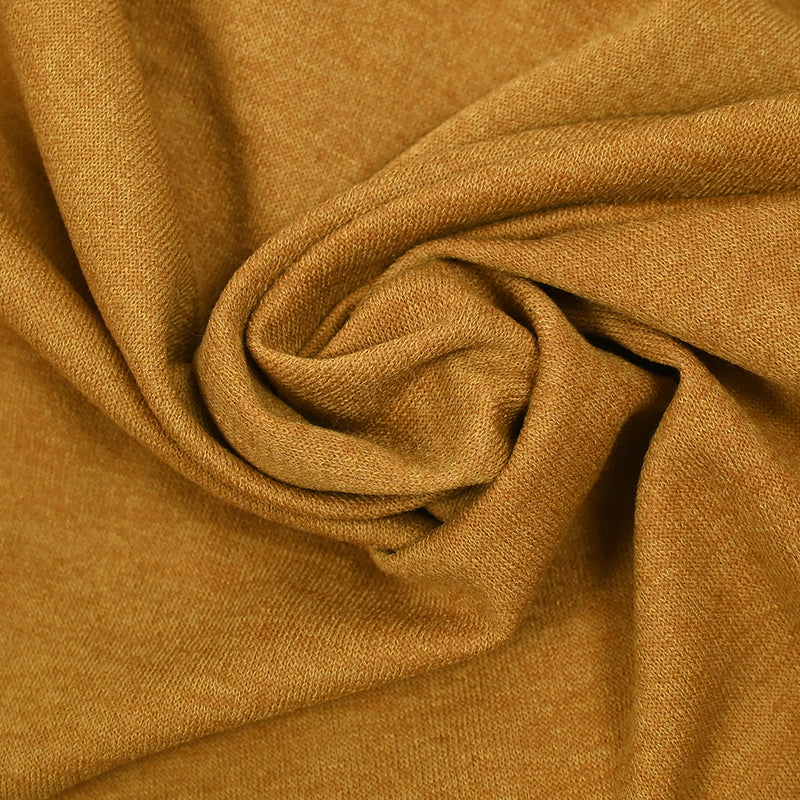 Maille polyester moutarde envers contrecollé