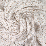 Coton imprimé champêtre beige fond blanc