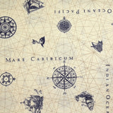 Polycoton Print Maritime Back Background Beige