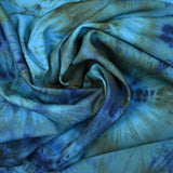 Pesado Psychedélico Impresión Crêpe azul
