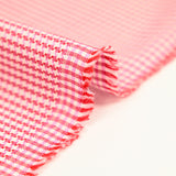 Jacquard laine et viscose pied de poule blanc et rose