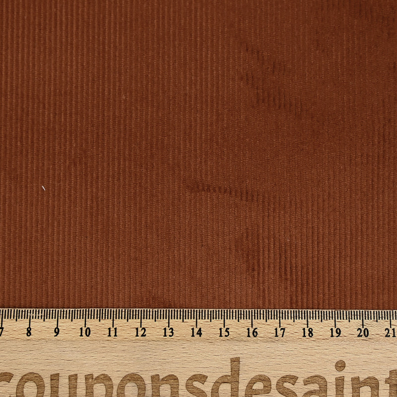 Velours côtelé 100% coton 2 mm cannelle brûlée