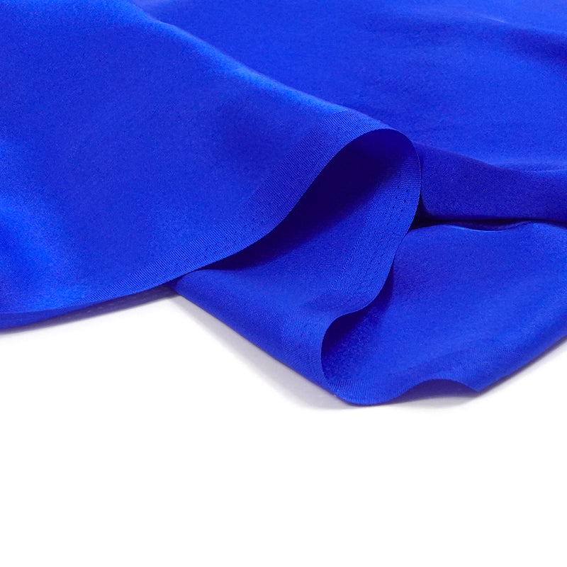 Satin polyester silky bleu roi