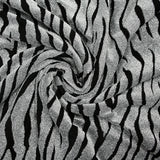 Maille lurex zèbre argent fond noir