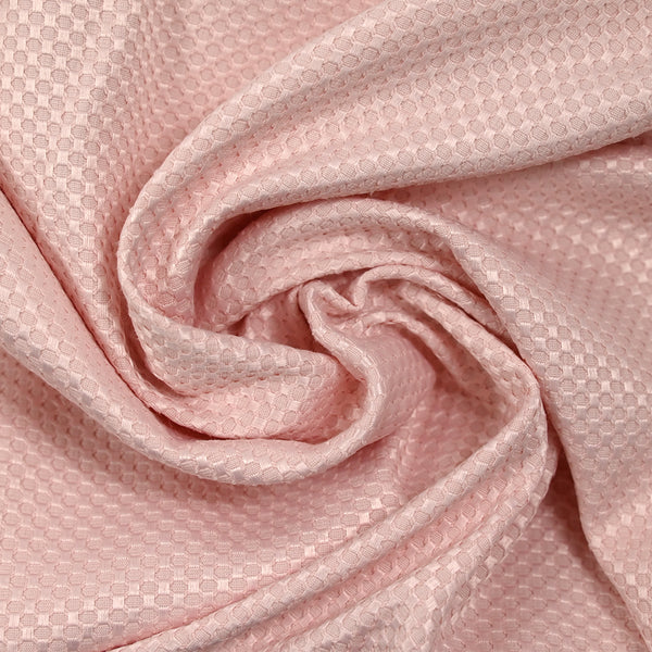Jacquard satin nid d’abeille rose poudré