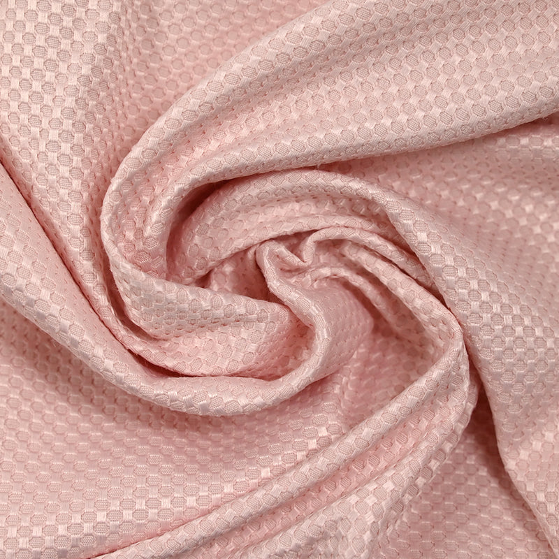 Jacquard satin nid d’abeille rose poudré