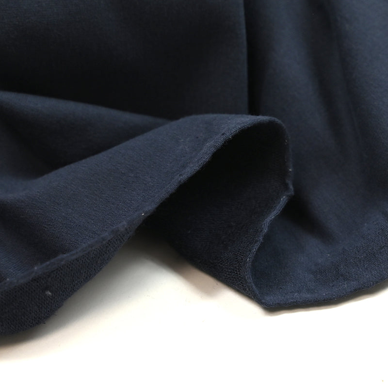 Molleton de coton Bio élasthanne french terry Bleu atlantique