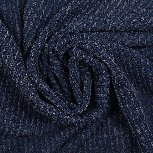 Maille Bianca côtelée bleu marine