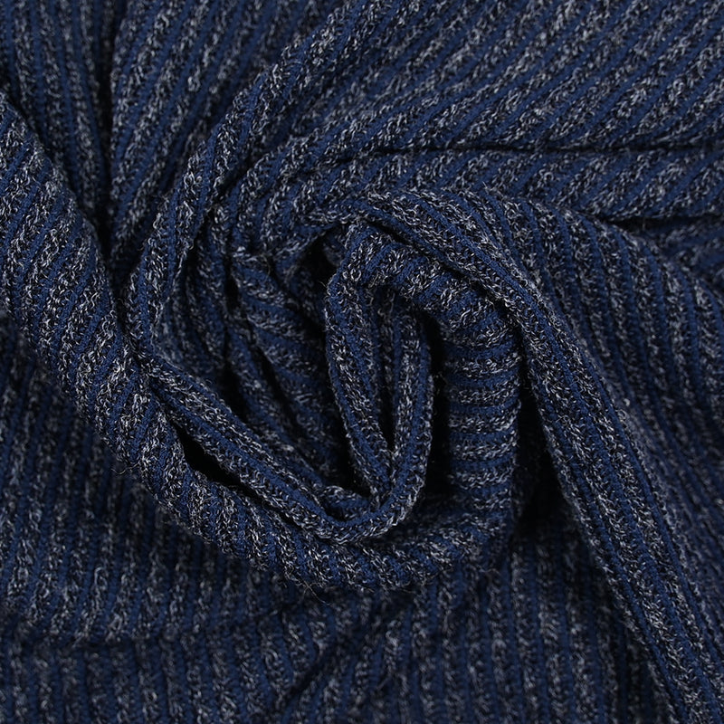 Maille Bianca côtelée bleu marine