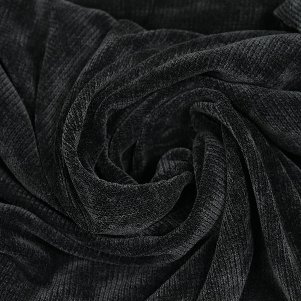 Maille côtelée polyester noir