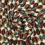 Polyester imprimé graines de bisous fond écru