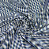 Jacquard laine et viscose pied de poule blanc et bleu roi