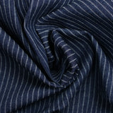 Jean’s coton extensible à rayures tissées fond bleu marine