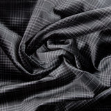 Velours de coton ras à carreaux gris fond noir