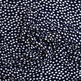 Jersey imprimé pois blanc fond bleu marine