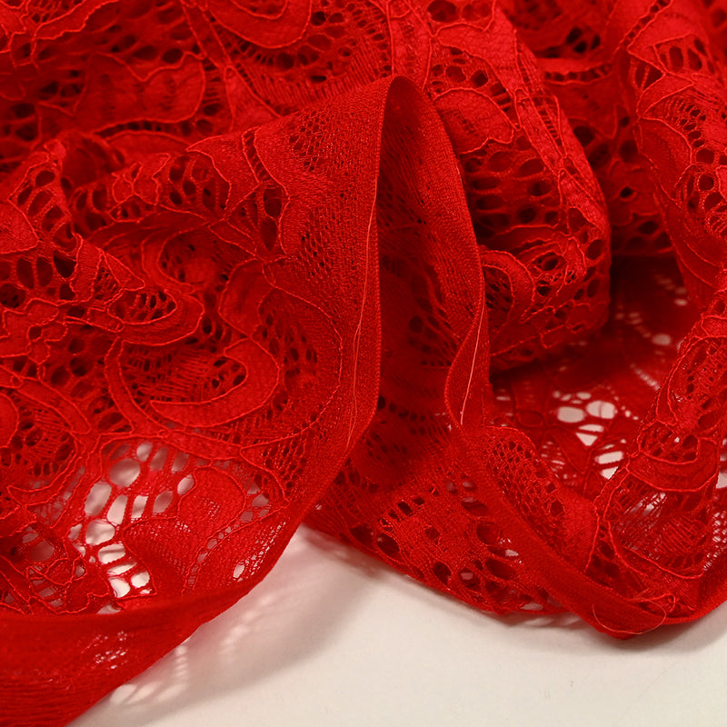 Dentelle polyester Dalia rouge