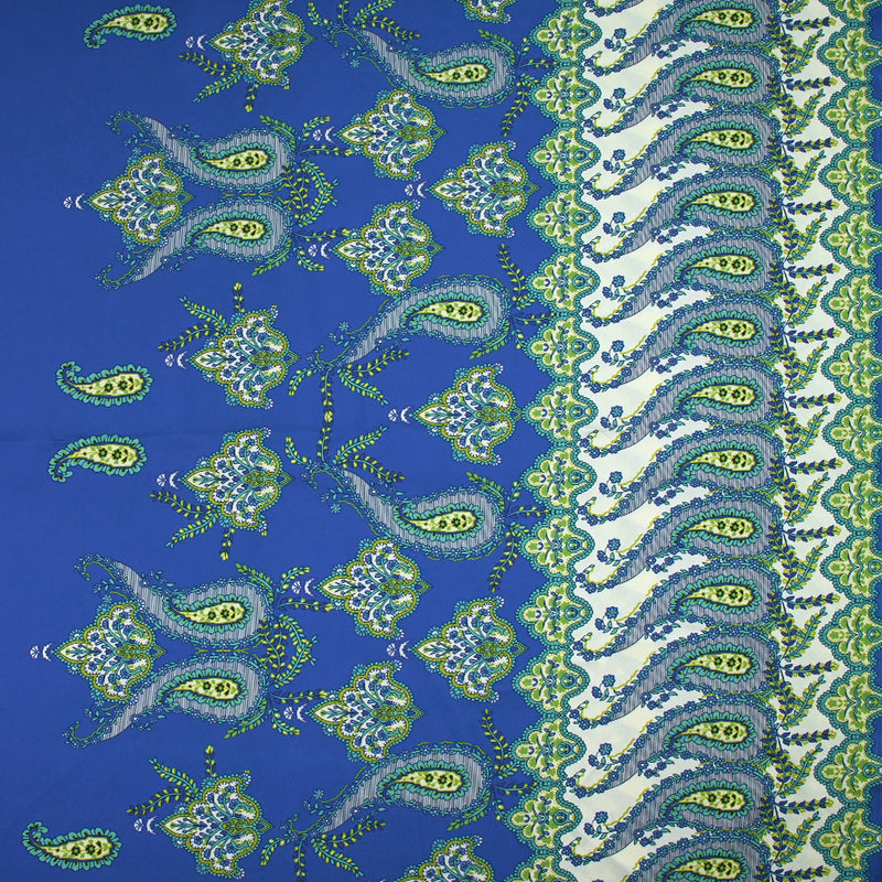 Blue and green Florancia Polyester Polyester Crêpe