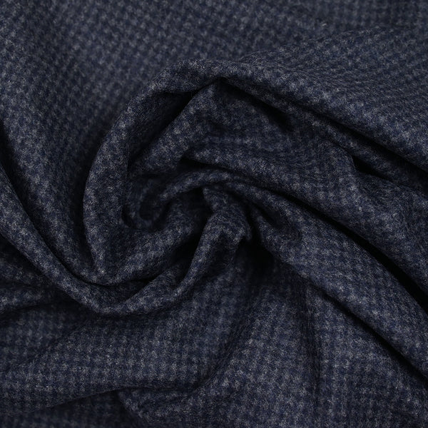 Laine mélangée pied de puce bleu marine et gris