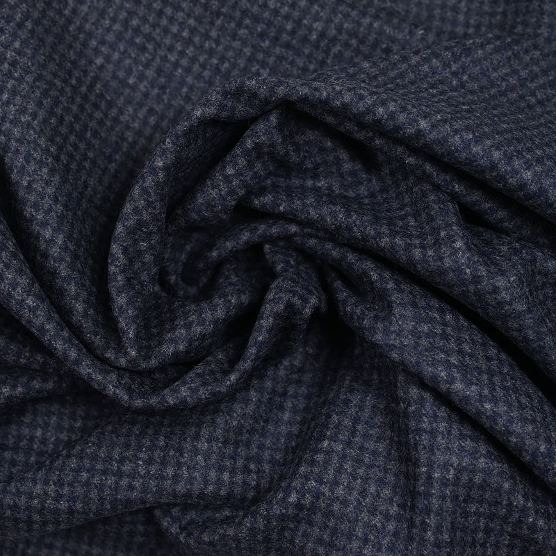 Laine mélangée pied de puce bleu marine et gris