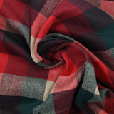 Lainage polyester à carreaux rouge, vert et beige